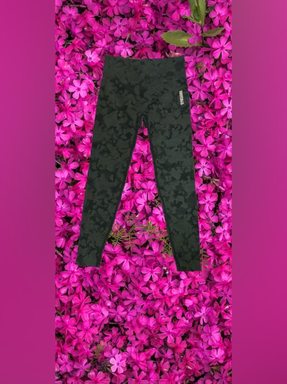 Gymshark Camo Seamless High Waisted Leggings Black Gray Jacquard Camo Xs/S